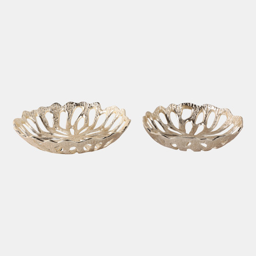 sagebrook home S/2 12/14" Metal Cut-out Flower Bowls Gold Wishlist Create New