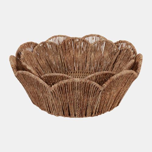 sagebrook home S/2 12/14" Petal Shape Bowls Natural Wishlist Create New