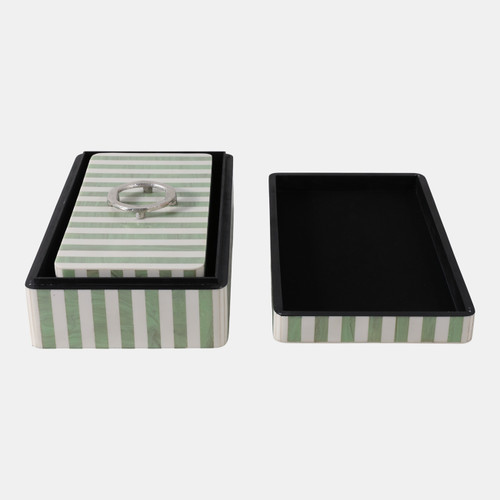 Sagebrook Home S/2 12/14? Strpd Resin Boxes W/ Hardware Grn/ivry Wishlist Create New