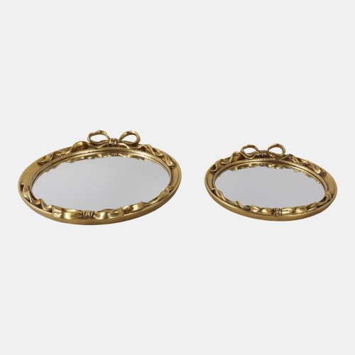 Sagebrook Home S/2 12/16" Coquette Bow Trays Gold Wishlist Create New