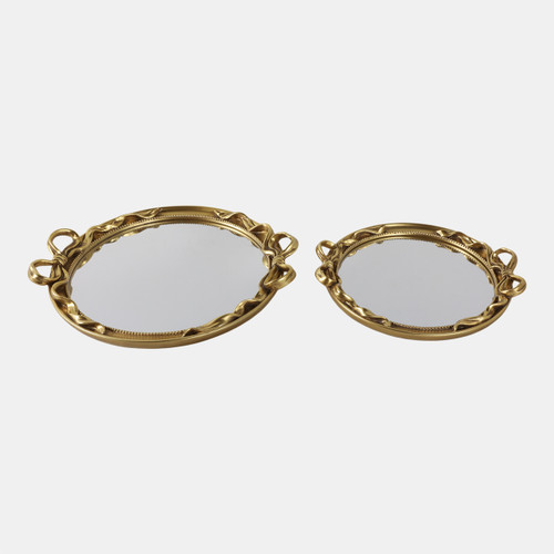 Sagebrook Home S/2 12/16" Coquette Bow Trays Gold Wishlist Create New