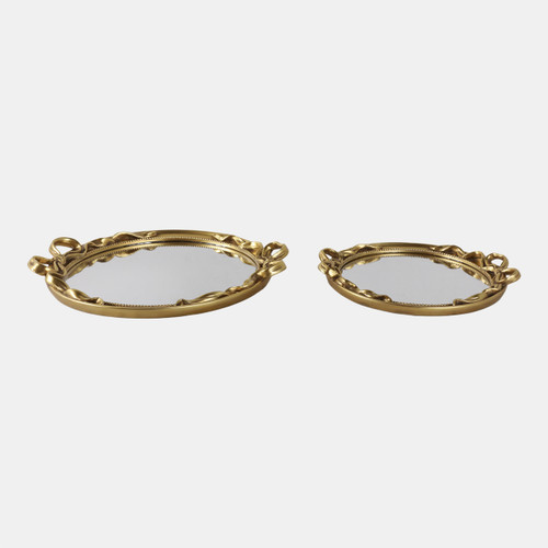 sagebrook home S/2 12/16" Coquette Bow Trays Gold Wishlist Create New