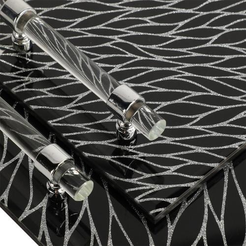 Sagebrook Home S/2 12/16" Sparkly Glass Trays Black Wishlist Create New