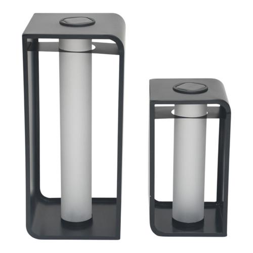 sagebrook home S/2 13/19" Outdoor Solar Lanterns Black Wishlist Create New