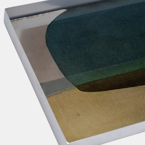 Sagebrook Home S/2 16/20"l Metal/glass Tray Nickel/multi Wishlist Create New