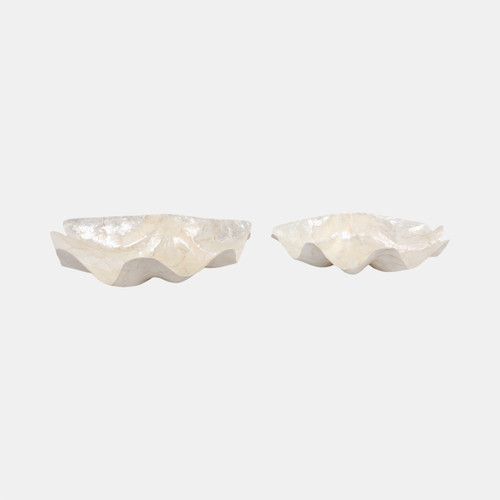 sagebrook home S/2 17"/20" Capiz Shell Shaped Bowls Ivory Wishlist Create New