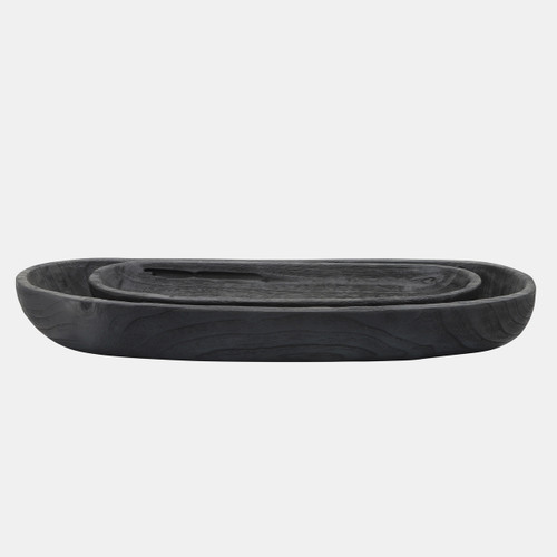 Sagebrook Home S/2 18/24" Wood Decor Plates Black Wishlist Create New