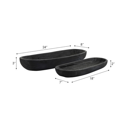 Sagebrook Home S/2 18/24" Wood Decor Plates Black Wishlist Create New