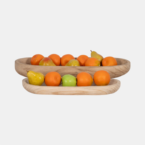 Sagebrook Home S/2 18/24" Wood Decor Plates Natural Wishlist Create New