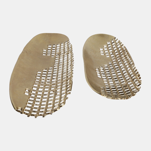 Sagebrook Home S/2 20/22" Partial Mesh Footed Trays Gold Wishlist Create New