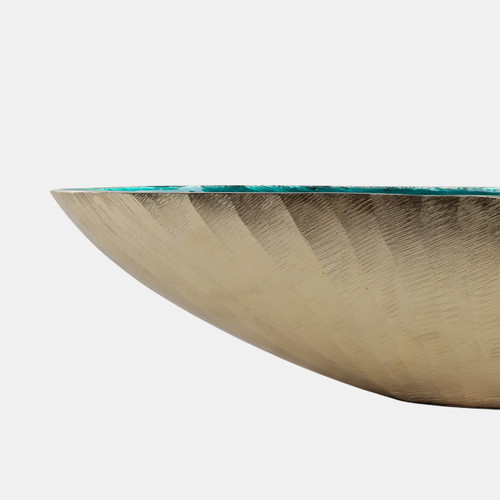 Sagebrook Home S/2 20/23" Oval Metal Bowl W/ Enamel Blue/gold Wishlist Create New