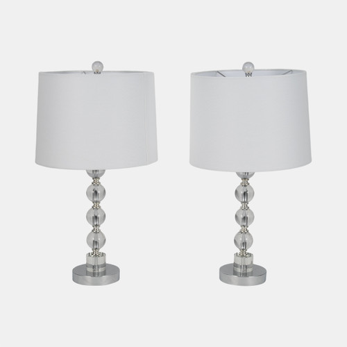 Sagebrook Home S/2 22" Crystal Table Lamp Silver Wishlist Create New