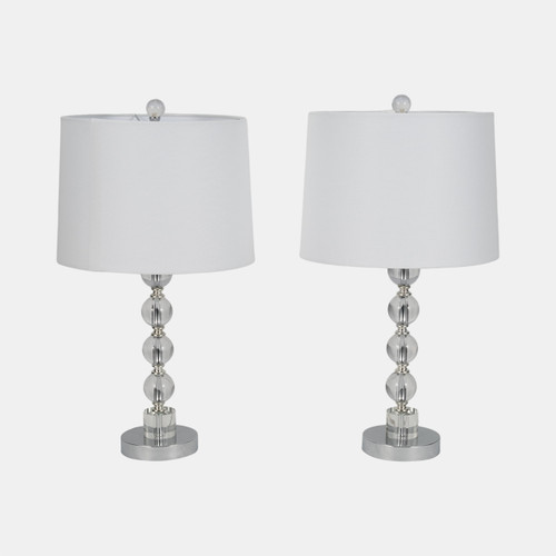 sagebrook home S/2 22" Crystal Table Lamp Silver Wishlist Create New