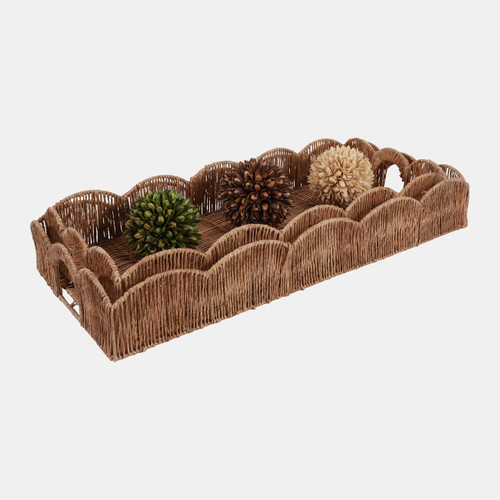 Sagebrook Home S/2 26/28" Petal Shape Rectangular Trays Natural Wishlist Create New