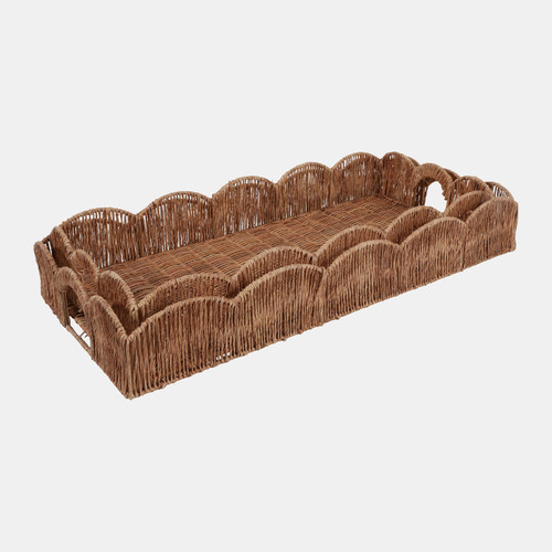 Sagebrook Home S/2 26/28" Petal Shape Rectangular Trays Natural Wishlist Create New