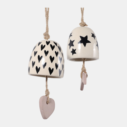 Sagebrook Home S/2 3" Ceramic Hand Painted Bells White/black Wishlist Create New