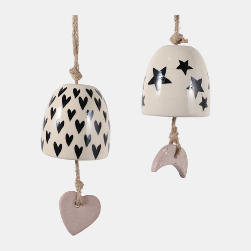sagebrook home S/2 3" Ceramic Hand Painted Bells White/black Wishlist Create New