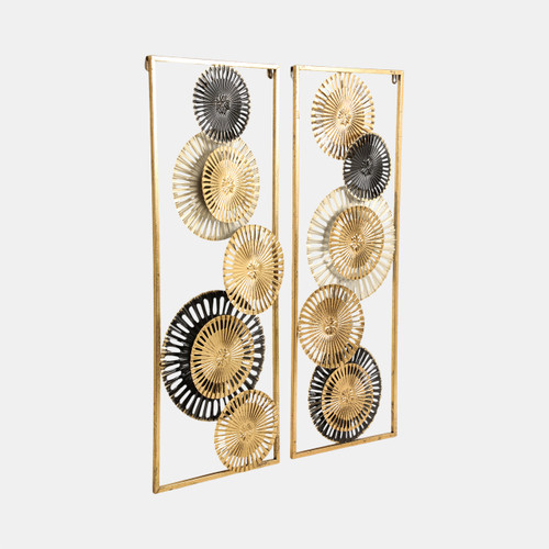 Sagebrook Home S/2 32" Pierced Disc Metal Wall Panels Gold Multi Wishlist Create New