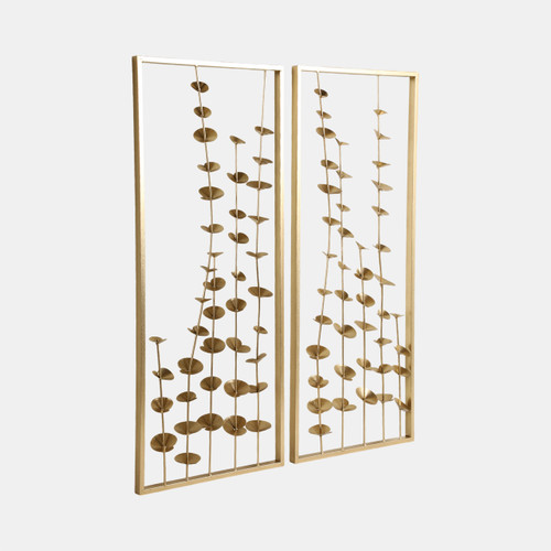 Sagebrook Home S/2 32" Small Blooms Metal Wall Panels Gold Wishlist Create New