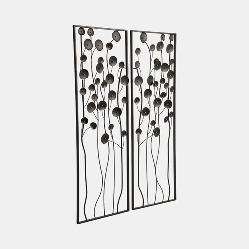 Sagebrook Home S/2 36" Dainty Flowers Metal Wall Decor Black/gol Wishlist Create New