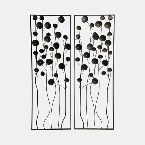 sagebrook home S/2 36" Dainty Flowers Metal Wall Decor Black/gol Wishlist Create New