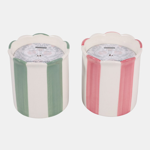 Sagebrook Home S/2 4" 7 Oz Coconut Goji Orange Stripe Candles Mu Wishlist Create New