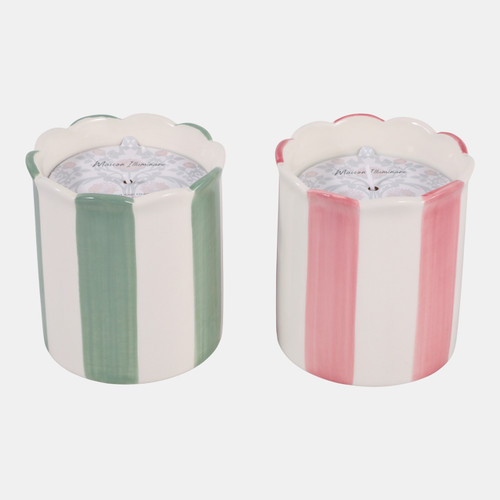 sagebrook home S/2 4" 7 Oz Coconut Goji Orange Stripe Candles Mu Wishlist Create New