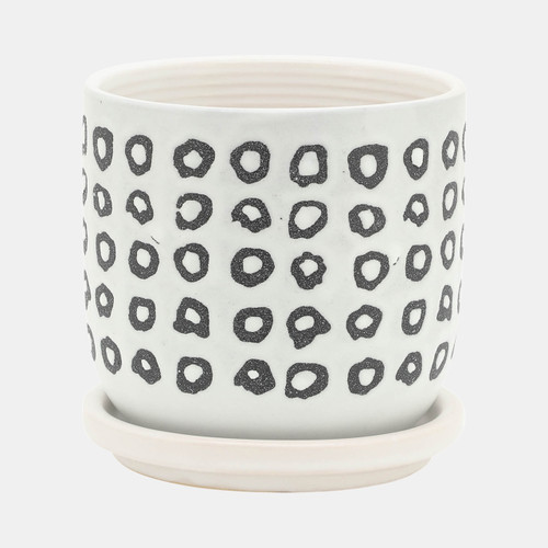 Sagebrook Home S/2 5/6" Aztec Planter W/ Saucer Black Wishlist Create New