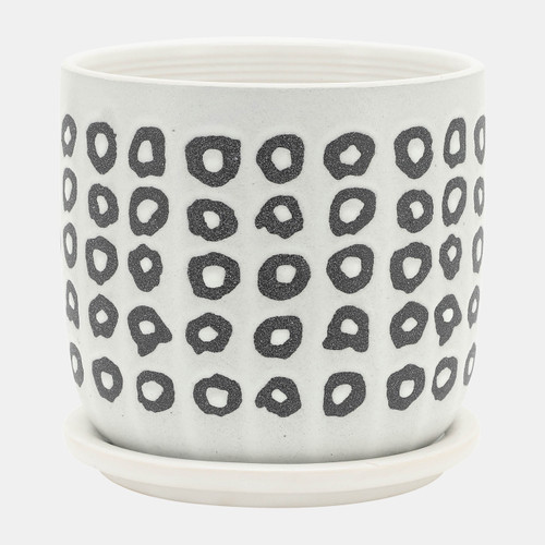 Sagebrook Home S/2 5/6" Aztec Planter W/ Saucer Black Wishlist Create New