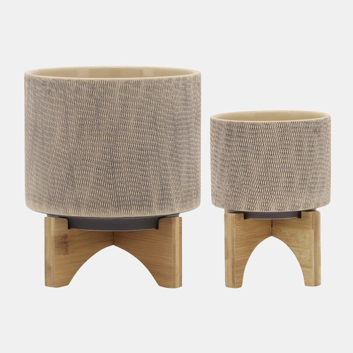 sagebrook home S/2 5/8" Mesh Planter W/ Stand Tan Wishlist Create New