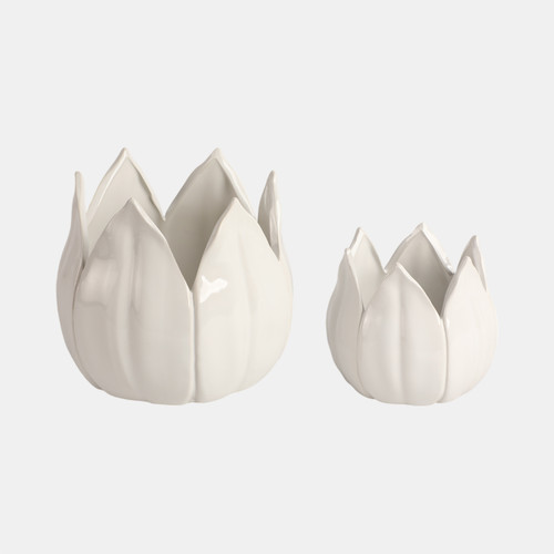 Sagebrook Home S/2 5/8" Petal Planters White Wishlist Create New