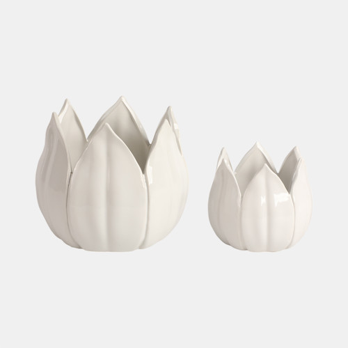 Sagebrook Home S/2 5/8" Petal Planters White Wishlist Create New