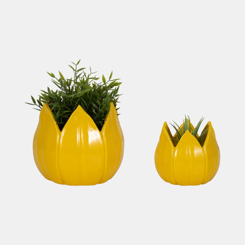 Sagebrook Home S/2 5/8" Petal Planters Yellow Wishlist Create New