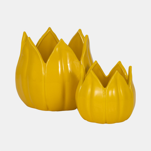Sagebrook Home S/2 5/8" Petal Planters Yellow Wishlist Create New