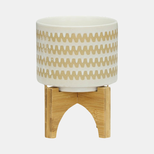 Sagebrook Home S/2 5/8" Zig-zag Planter W/ Stand White Wishlist Create New