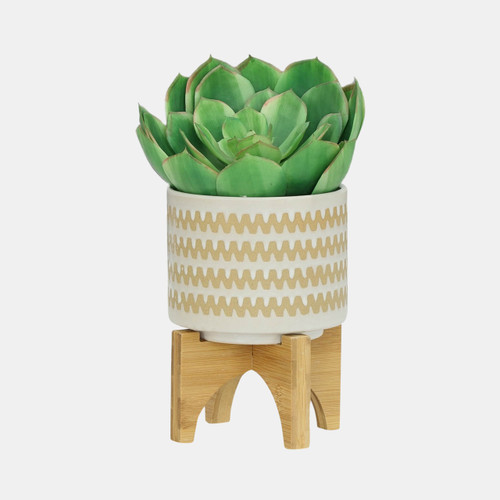 Sagebrook Home S/2 5/8" Zig-zag Planter W/ Stand White Wishlist Create New