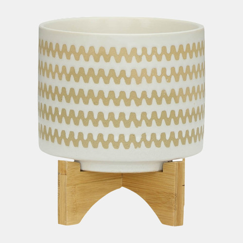Sagebrook Home S/2 5/8" Zig-zag Planter W/ Stand White Wishlist Create New
