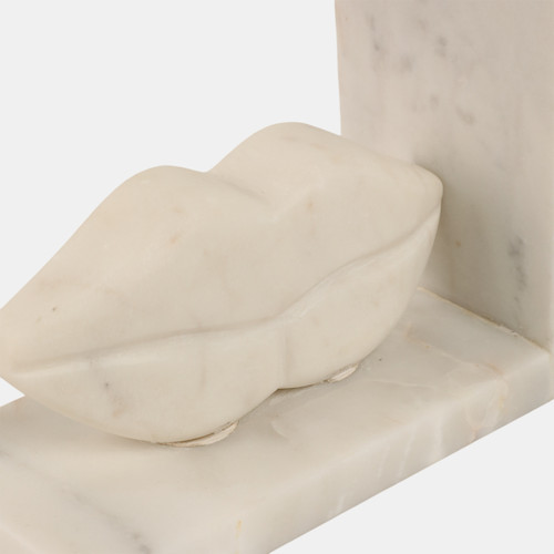 Sagebrook Home S/2 5" Lips Marble Bookends White Wishlist Create New