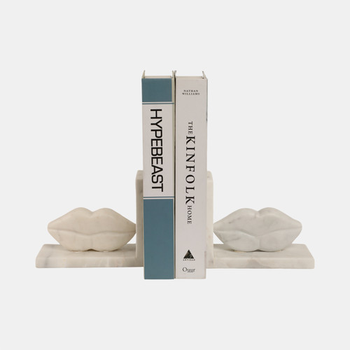 sagebrook home S/2 5" Lips Marble Bookends White Wishlist Create New