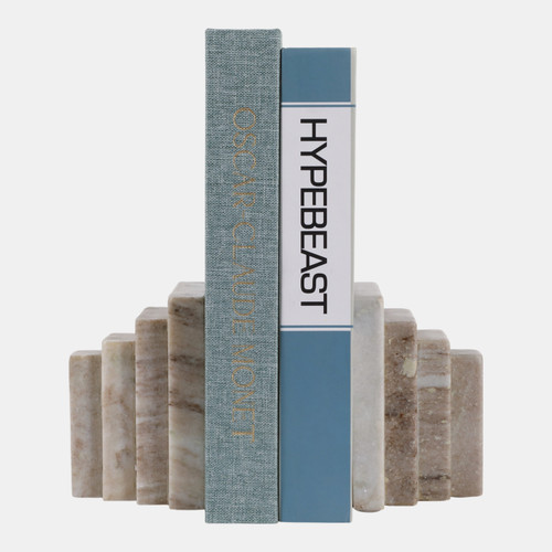 Sagebrook Home S/2 5" Onyx Marble Block Bookends Tan Wishlist Create New