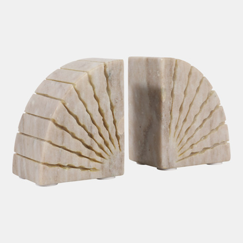 Sagebrook Home S/2 5" Semi Circle Onyx Marble Bookends Tan Wishlist Create New