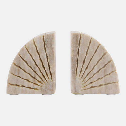 sagebrook home S/2 5" Semi Circle Onyx Marble Bookends Tan Wishlist Create New