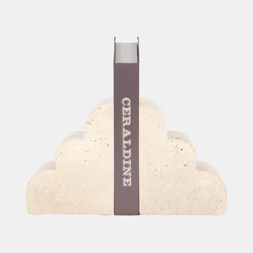 Sagebrook Home S/2 5" Travertine Cloud Bookends Tan Wishlist Create New