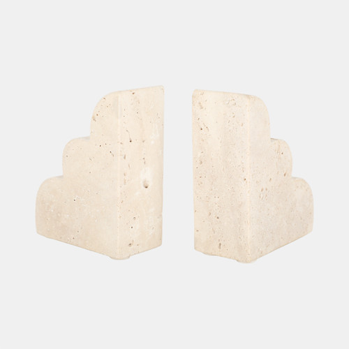 Sagebrook Home S/2 5" Travertine Cloud Bookends Tan Wishlist Create New