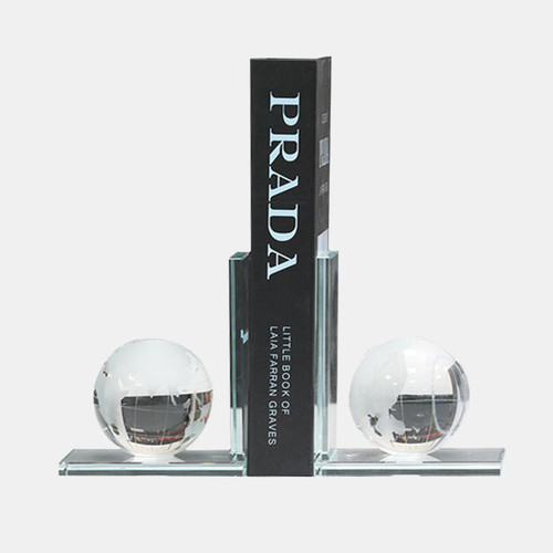 Sagebrook Home S/2 5x4" Crystal Orb Bookends Clear Wishlist Create New