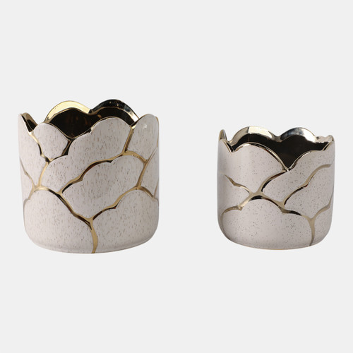 Sagebrook Home S/2 6/7" Clouds Planter Ivory/gold Wishlist Create New