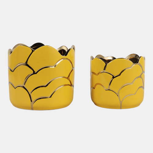 Sagebrook Home S/2 6/7" Clouds Planter Vase Yellow/gold Wishlist Create New