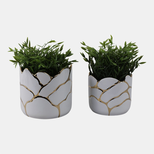 Sagebrook Home S/2 6/7" Clouds Planter Wht/gld Wishlist Create New