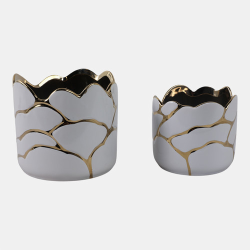 Sagebrook Home S/2 6/7" Clouds Planter Wht/gld Wishlist Create New