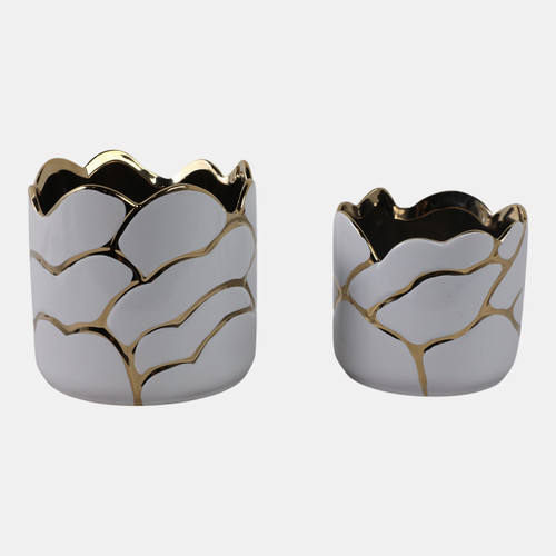 Sagebrook Home S/2 6/7" Clouds Planter Wht/gld Wishlist Create New